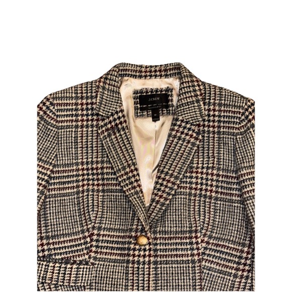 J Crew School Boy Blazer 10 Plaid Houndstooth Wool Blend Academia Preppy - Picture 7 of 12